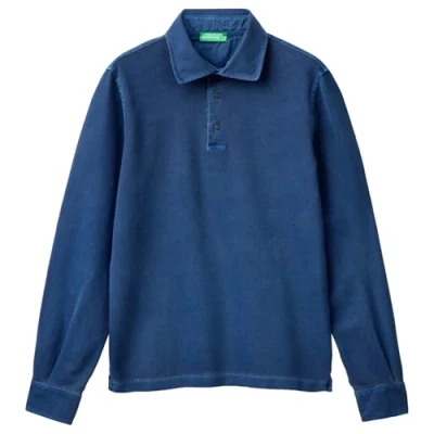 Image of United Colors of Benetton Men&#039;s Polo Shirt M/L 3wg9u3026, Blue, XS