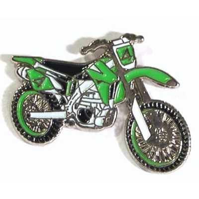 Image of Metal Enamel Pin Badge Brooch Moto Cross Enduro Trials Trail Green Lanes Bike Motorcycle (GREEN)