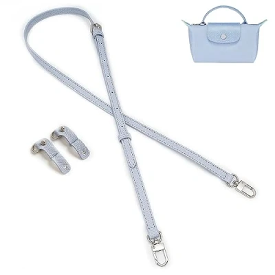 Image of Gastinsave Purse Straps Replacement, Leather Handbag Crossbody Shoulder Strap Adjustable for Longchamp Bag Women (Blue Purple)