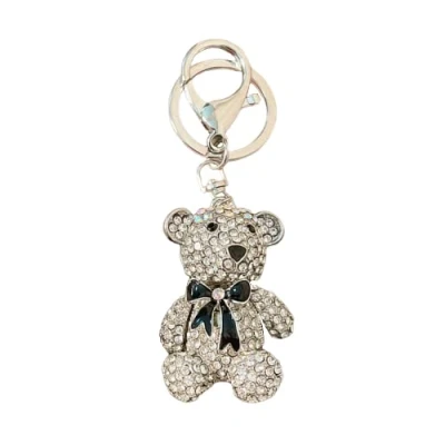Image of ZDHC Bling Crystal Teddy Bear Keychain Rhinestone Bow Animal Keyring Charm Purse Pendant Handbag Bag Decoration
