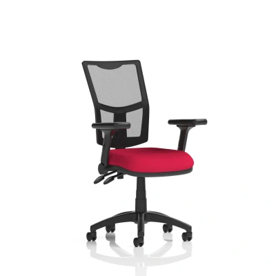 Image of Eclipse Plus II Operator Chair Mesh Back Seat Cherry Adjustable Arms