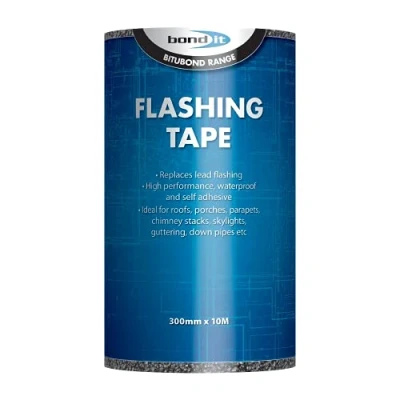 Image of Bond It Flashing Tape 300mm x 10Metres Peel &amp; Seal self Adhesive That&#039;s Weatherproof, Tough, Flexible Easy to use. Great for roof Repairs! Choice of Widths Lengths., Black, BDF006