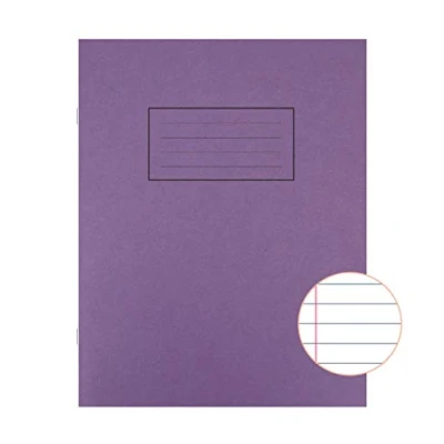 Image of Silvine School Exercise Book Lined with Margin 48 Pages 203x165mm [Pack of 10] purple