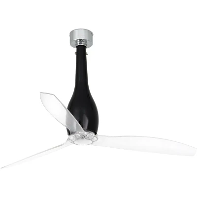 Image of Eterfan Medium Ceiling Fan Clear, Black Gloss Optional LED Light Sold Separately