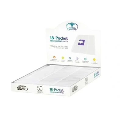 Image of Ultimate Guard 18 Pocket Side Loading Pages (50 Pages, White)