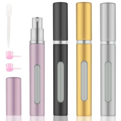 Image of OBSGUMU 4pcs Mini Perfume Travel Bottle, Atomiser Refillable, 5ML Spray Bottles, Portable for Holiday, Outdoor Activities and Business