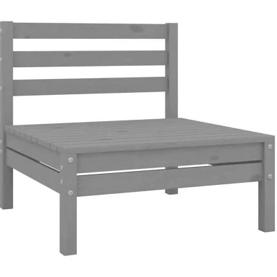 Image of vidaXL Garden Middle Sofa Grey Solid Wood Pine