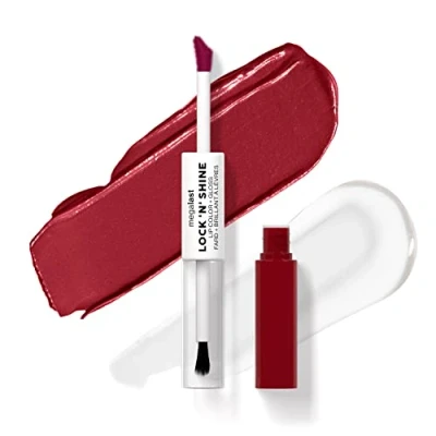Image of Wet n Wild Megalast Lock n&#039; Shine, Dual Ended Lip Color and Clear Gloss, Vitamin E Jojoba Oil Enriched Formula, Big Pout Energy Shade