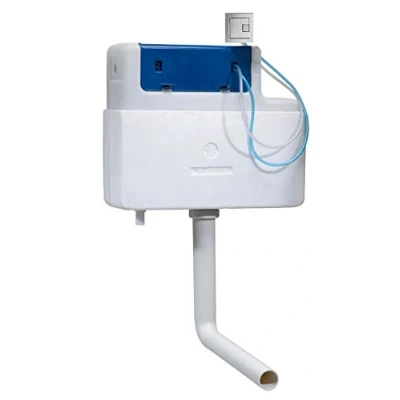 Image of Tavistock Vortex Slimline Compact Dual Flush Back To Wall Pneumatic AIR Concealed Cistern Chrome Plated Square Button 3/6