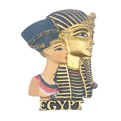 Image of 3D Egyptian Pharaoh and Queen Egypt fridge magnet souvenir gift Home &amp; kitchen decoration magnetic sticker craft, refrigerator collection