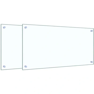 Image of vidaXL Kitchen Backsplashes 2 pcs Transparent 80x40 cm Tempered Glass
