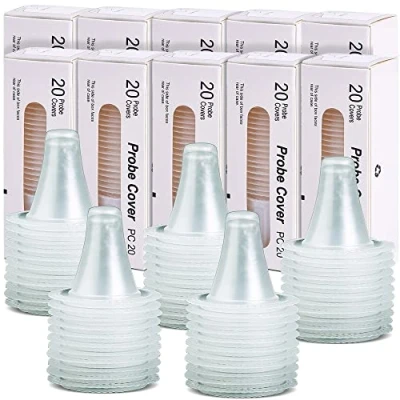 Image of 100 Counts Ear Thermometer Probe Covers Lens Filters Refill Caps for All Braun ThermoScan Models, BPA Free and Disposable Digital Thermometers