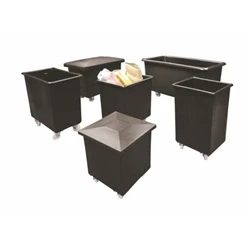 Image of 100% Recycled Polyethylene Mobile Tapered Truck; 200L; Black