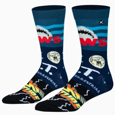 Image of Odd SOX Sox, Back to the Future Merchandise, Men&#039;s Fun 80&#039;s Crew Socks Large, Assorted, Universal Classics Mash Up, Large