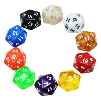 Image of SmartDealsPro 10 Pack 20 Sided Dice D20 Polyhedral for DND RPG MTG Table Game (Color 1)