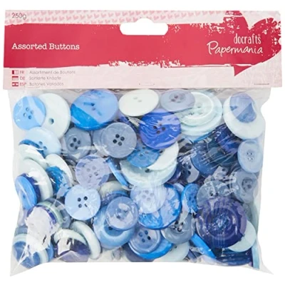 Image of Papermania 250 g Assorted Button Pack, Blue