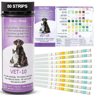 Image of One Step 50 x Vet Pet Urine Test Strips Veterinary Animal Cats Dogs