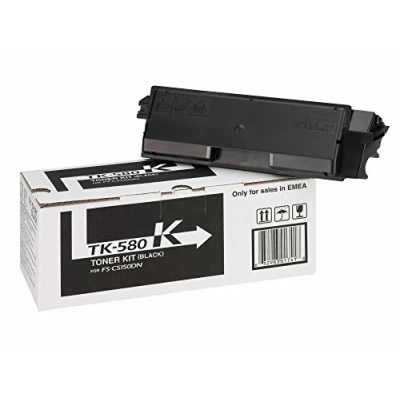 Image of Kyocera Toner Cartridge TK 580 K BLACK 3.500 Pages Standard Capacity Genuine Premium Printer 1T02KV0NL0 0T2KVANL for FS C5100DN / C5150DN ECOSYS P6021cdn
