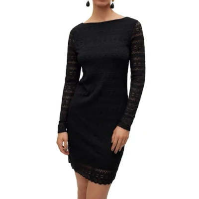 Image of VERO MODA Women&#039;s Vmzoe 2 Way Ls Short Dress JRS Noos mini, Black, L