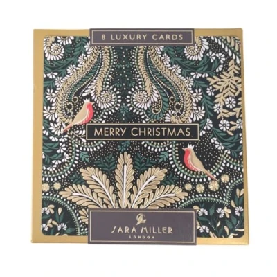 Image of The Art File 8 Pack Christmas Cards Sara Miller Paisley Robin Lux Box LBX112