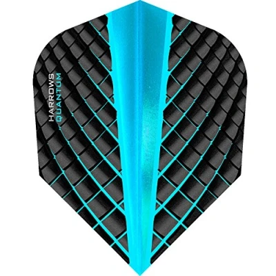 Image of Harrows Quantum Dart Flights 100 Micron Standard 3D Effect 10 Sets (30) (Aqua Blue)