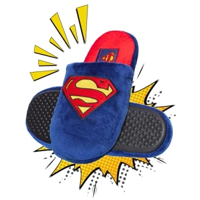 Image of soxo Funny Men&#039;s Slippers Men Black Mens Funky Warm Slip on Slipper Blue Slides 7 8.5