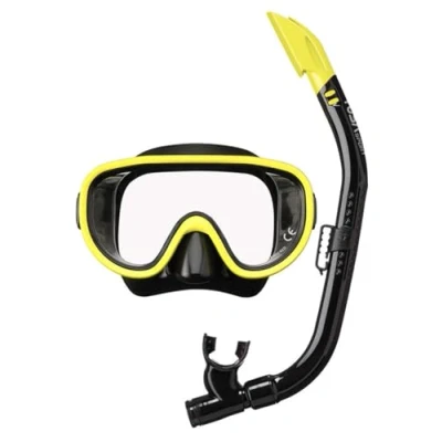 Image of TUSA SPORT UC0110 Mask and Snorkel Set Adult Black/Yellow