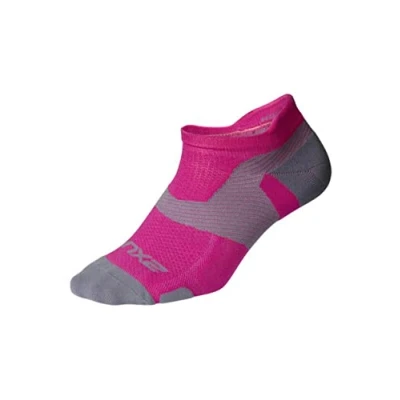 Image of 2XU Vectr LightCushion NoShow Sock, Magenta/Light Grey, L