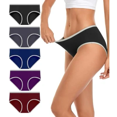 Image of wirarpa Ladies Cotton Stretch Knickers Low Rise Underwear for Women Soft Brief Panties Multipack