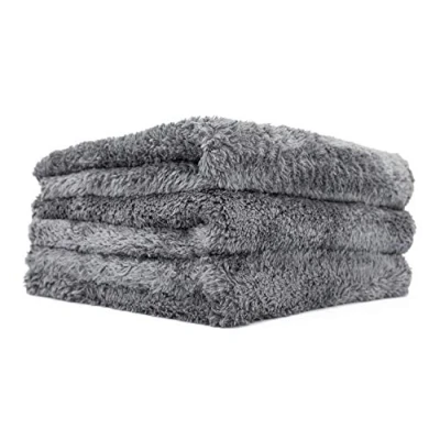 Image of The Rag Company Eagle Edgeless 600 (3 Pack) Professional Korean 70/30 Blend Super Plush, Microfiber Auto Detailing Towels, Buffing &amp; Polishing, 600gsm, 16in x 16in, Dark Grey