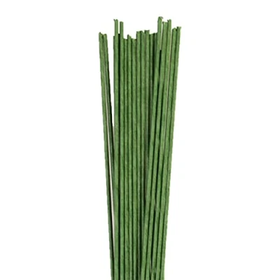 Image of Culpitt 18 Gauge Dark Green Florist Wires, Paper Covered Wire For Cake Decorating, Sugar Flowers, Sprays 36 cm x 20 Pack