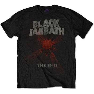 Image of Paradiso Clothing THE END Cloud Ringer Print Tshirt, Size: Large, Black