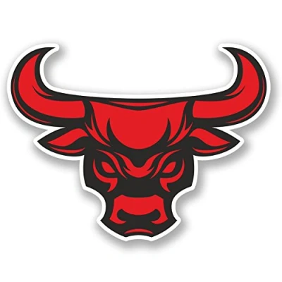 Image of 2 x 10cm Red Angry Bull Vinyl Sticker iPad Laptop Car Bike Helmet Animal #5203 (10cm Wide 7.5cm Tall)