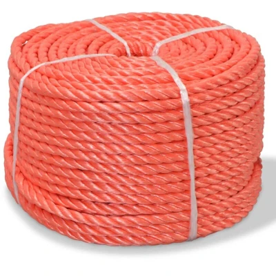 Image of vidaXL Twisted Rope Polypropylene 12 mm 100 m Orange