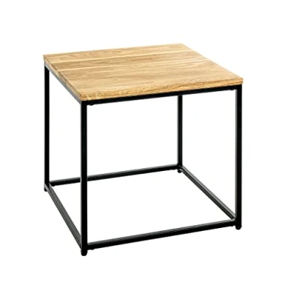 Image of HAKU Mobel End Table Oak, Black, Solid Wood, Metal Size: W 45 cm X H D cm, Style: Modern