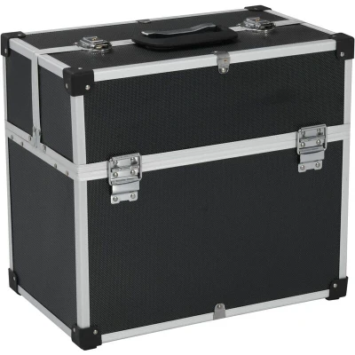 Image of vidaXL Tool Case 38x22.5x34 cm Black Aluminum