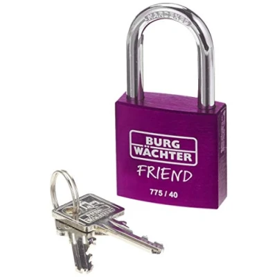 Image of BURG WÄCHTER Cylinder Padlock 775 40 Friend 35 Green, Aluminium, Purple
