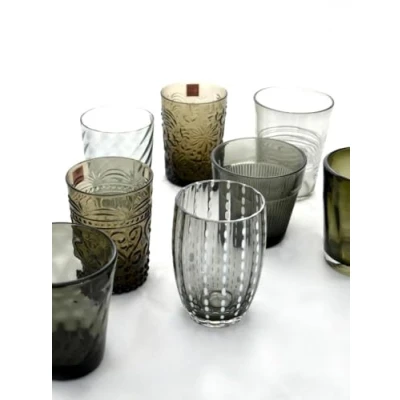 Image of Zafferano Melting Pot set of 6 mixed tumbler glasses Grey MP00109