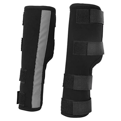 Image of Dog Front Leg Braces Canine Paw Compression Wraps Pet Knee Pad Elbow Protector with Reflective Straps Help Ligament Injuries Sprains and Loss of Stability Caused by Arthritis(Black L)