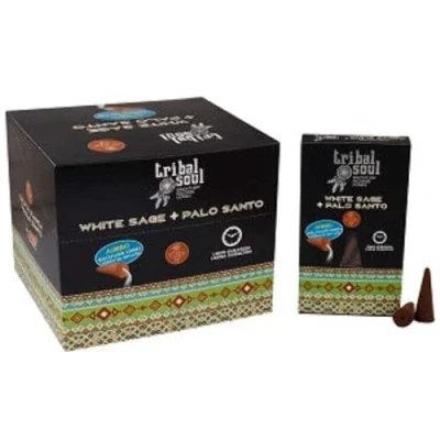 Image of Tribal Soul White Sage &amp; Palo Santo Backflow Incense Cone 1 Packet