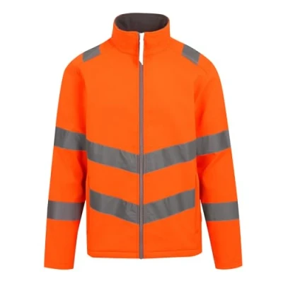 Image of Professional Men&#039;s Hi Vis Pro Contract Ablaze 2 Layer Softshell Jacket Orange, Size: 3XL