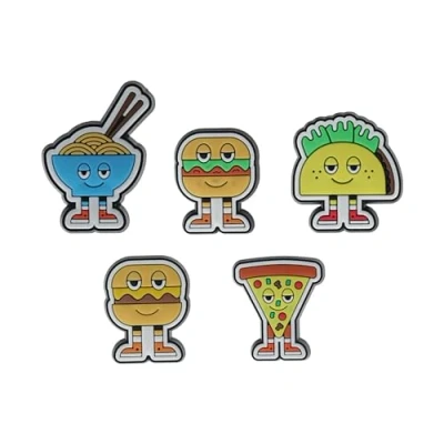 Image of Crocs Unisex&#039;s Shoe Charm 5 Pack Personalize with Jibbitz, Chill Foods, One Size