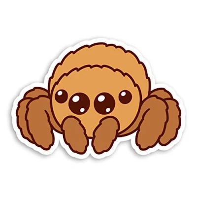 Image of 2 x 10cm Kawaii Spider Vinyl Stickers Cute Tarantula Cartoon Sticker #29775