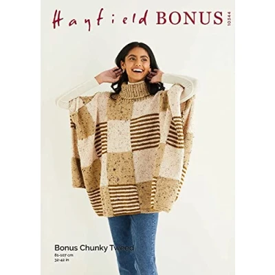 Image of Hayfield Bonus Chunky Tweed Knitting Pattern 10344 Poncho