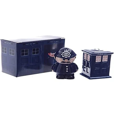Image of Puckator Policeman &amp; Police Box Ceramic Salt Pepper Set