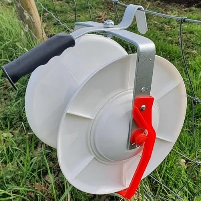 Image of Electric Fence Reel 3:1 Geared DOBLIT Up to 800m Steel Frame Wire Guide Reeler Winder Spooler