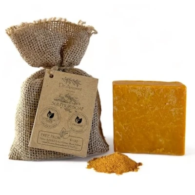Image of Dr.Ancient Sulphur Soap Bar Organic Natural Vegan Traditional Handmade Antique Antibacterial, Effective For Acne Absolutely No Chemicals! Pure Soap!