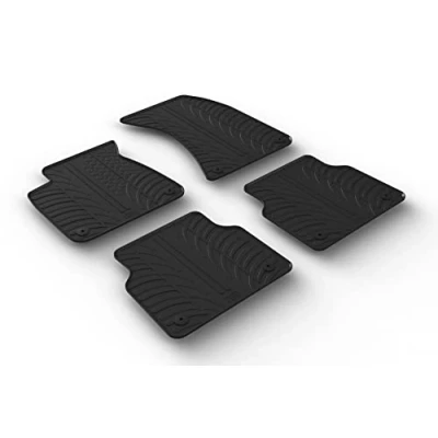 Image of GLEDRING Set of rubber mats compatible with Audi A8 (4H) 2010 2017 (T profile 4 piece + mounting clips)