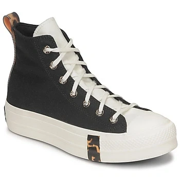 Image of Converse CHUCK TAYLOR ALL STAR LIFT PLATFORM TORTOISE women&#039;s Shoes (High top Trainers) in Black