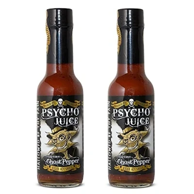 Image of Psycho Juice Extreme Ghost Pepper Hot Chilli Sauce 148ml (Pack 2)